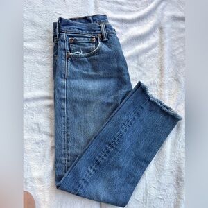 Vintage Levi's 501 Light Blue Cropped Jeans